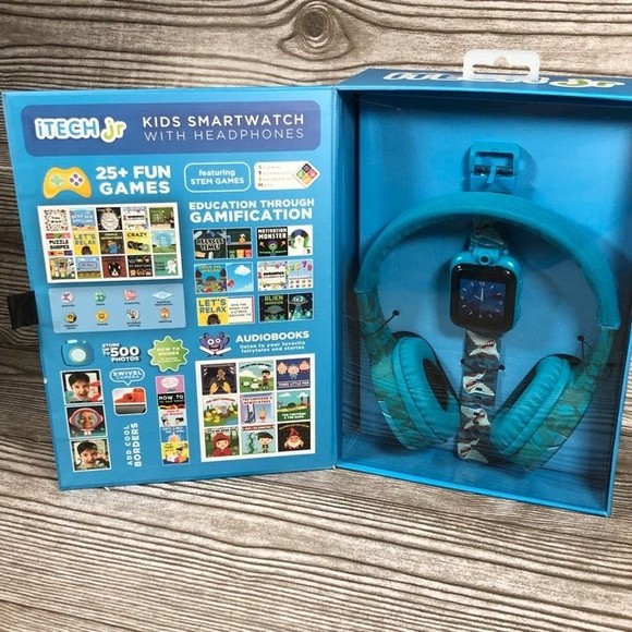 iTech Junior Boys Headphones & Smartwatch Set - Blue Shark.   Z13 - Picture 2 of 12